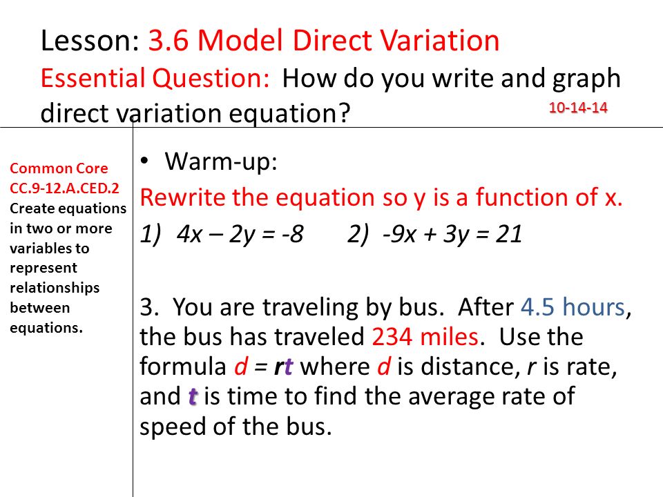 direct variation homework help